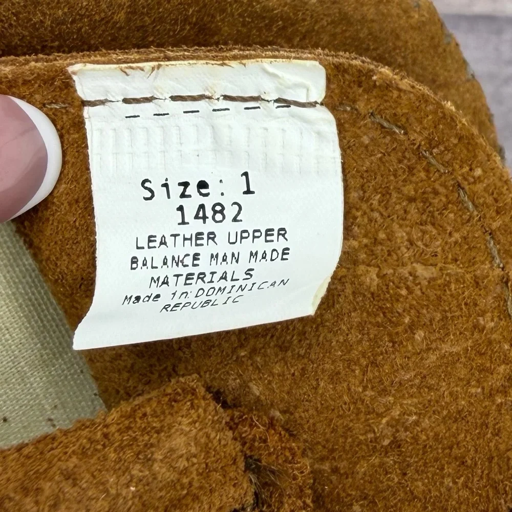Minnetonka Baby Moccasins Brown Size 1 Fringe Leather Crib Shoes Booties EUC